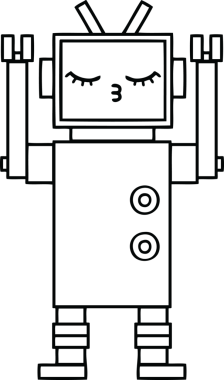 Bir insan tarafından çizilmiş robot çizimi