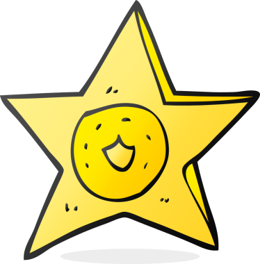 Bir insan tarafından çizilmiş serbest çizim şerif rozeti.