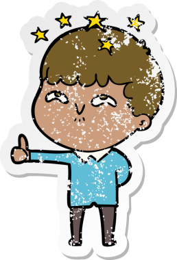 Bir çizgi filmin sıkıntılı çıkartması Bir insan tarafından çizilmiş hayret verici bir çocuk