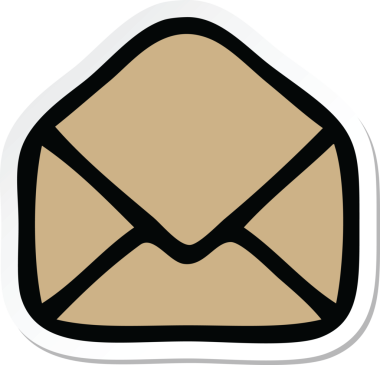 Bir insan tarafından çizilmiş şirin bir karikatür kağıdının etiketi.