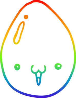 gökkuşağı gradyan çizgi çizimi bir insan tarafından çizilmiş bir karikatür yumurta