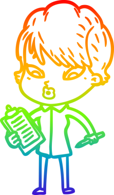 gökkuşağı gradyan çizimi bir insan tarafından çizilmiş bir karikatür kadın