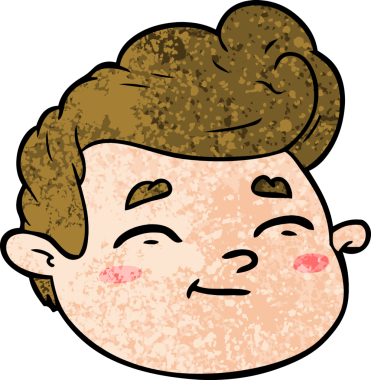 Bir insan tarafından çizilmiş erkek yüzü.