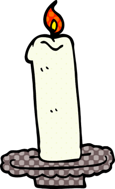 Bir insan tarafından çizilmiş karalama yanan mum.