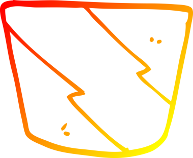 Bir insan tarafından çizilmiş bir kek kabının sıcak gradyan çizgisi.