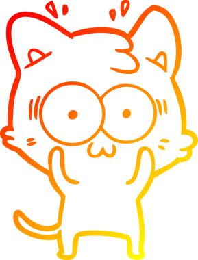 İnsan tarafından çizilmiş bir çizgi filmin sıcak eğimli çizimi.