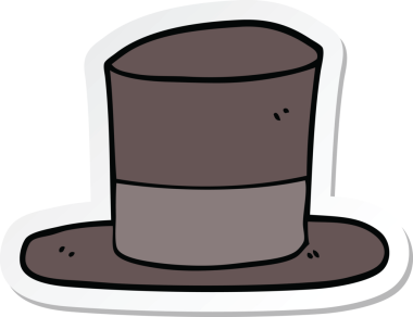 Bir insan tarafından çizilmiş bir silindir şapkanın çıkartması.