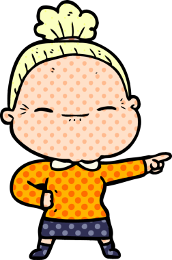 Bir insan tarafından çizilmiş barışçıl yaşlı bir kadın.