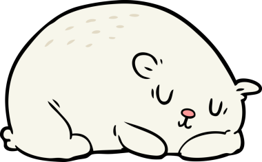 Bir insan tarafından çizilmiş uykulu kutup ayısı çizgi filmi