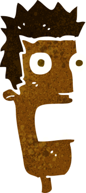 Bir insan tarafından çizilen karikatür adamın yüzünü şok etti.