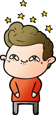 Bir insan tarafından çizilmiş heyecanlı bir çizgi film.