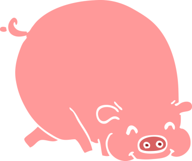 Bir insan tarafından çizilmiş şişko domuz.