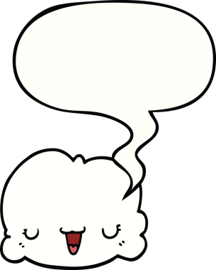 Bir insan tarafından çizilmiş tatlı bir çizgi film bulutu.