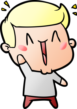 Bir insan tarafından çizilmiş heyecanlı bir çizgi film.