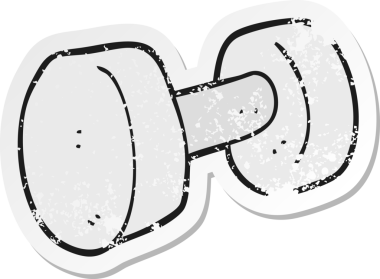 Bir insan tarafından çizilmiş bir dambılın gerilmiş çıkartması.