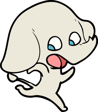 Bir insan tarafından çizilmiş şirin bir fil.