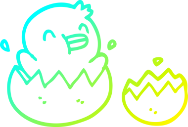 Bir insan tarafından çizilmiş bir karikatür hatunun soğuk gradyan çizimi.