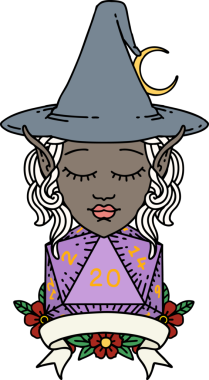 Retro Dövme Biçimli elf karakteri Bir insan tarafından çizilmiş doğal yirmi zar atışıyla