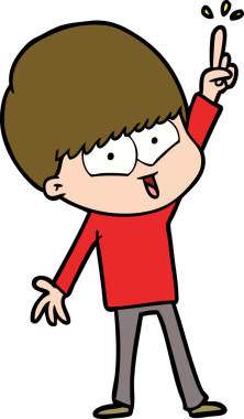 Bir insan tarafından çizilmiş mutlu çocuk çizgi filmi.