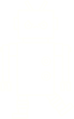 Bir insan tarafından çizilen robot tebeşiri.