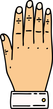 Bir insan tarafından çizilmiş geleneksel bir el dövmesi.