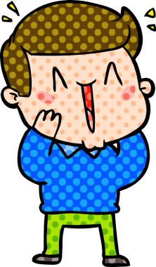 Bir insan tarafından çizilmiş heyecanlı bir çizgi film.