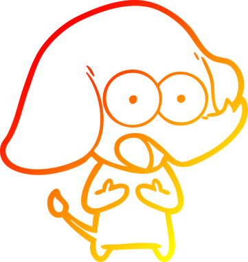 Bir insan tarafından çizilmiş şirin bir fil çizimi.