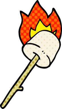 Bir insan tarafından çizilmiş çubuğa marşmelov karalaması