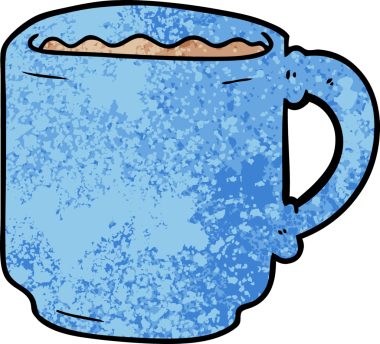 bir insan tarafından çizilmiş kahve fincanı.