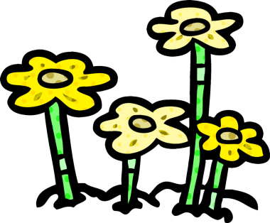 Bir insan tarafından çizilmiş karikatür çiçekleri