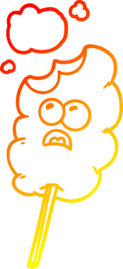 Bir insan tarafından çizilmiş pamuk helva karikatürü.