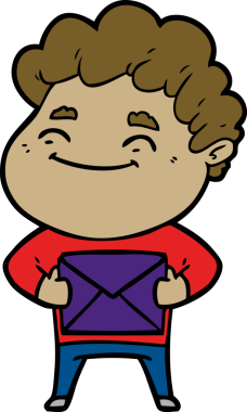 Bir insan tarafından çizilmiş çizgi film dostu bir adam.