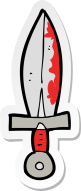 Bir insan tarafından çizilmiş kanlı kılıcın çıkartması.