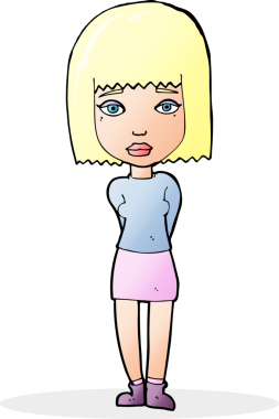 Bir insan tarafından çizilmiş ciddi bir kız.