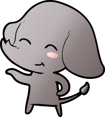 Bir insan tarafından çizilmiş şirin bir fil.