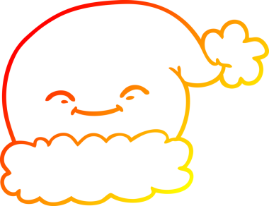 Bir insanın çizdiği Noel Baba şapkasının sıcak çizgi çizimi.