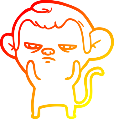 Bir insan tarafından çizilmiş çizgi film maymunu çizimi