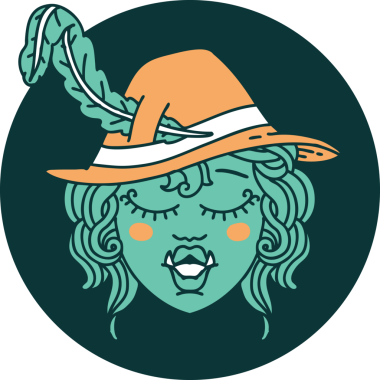 Bir insan tarafından çizilmiş Ork ozan karakteri simgesi