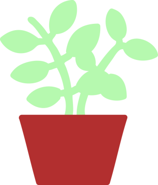 Bir insan tarafından çizilmiş huzurlu bir ev bitkisi.