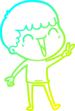 Bir insan tarafından çizilmiş mutlu bir adamın soğuk çizgi çizimi.