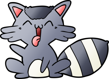 Bir insan tarafından çizilmiş şirin bir rakun.