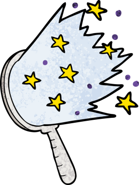 bir insan tarafından çizilmiş sihirli bir ayna.