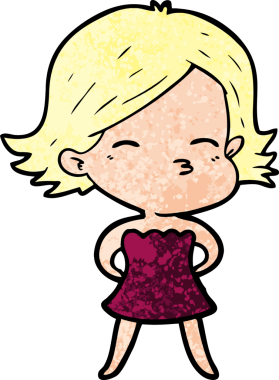 Bir insan tarafından çizilmiş karikatür kadın.