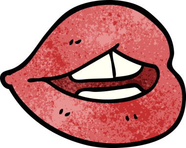 Bir insan tarafından çizilmiş pembe dudaklar.