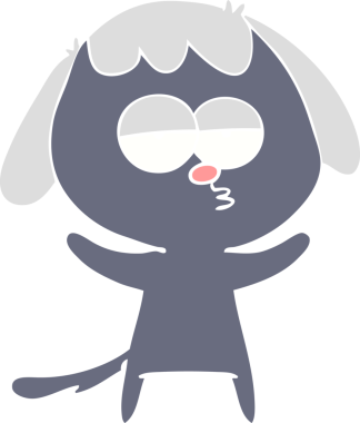 Bir insan tarafından çizilmiş düz renkli çizgi film.