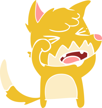 kızgın düz renkli çizgi film tilki gözleri bir insan tarafından çizilmiş.