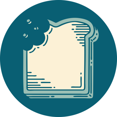 Bir insan tarafından çizilmiş bir ekmek diliminin sembolik dövmesi.