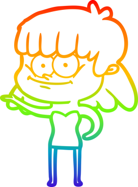 Bir insan tarafından çizilmiş gülümseyen bir karikatür çizimi.