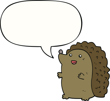 çizgi film mutlu kirpi konuşma balonu bir insan tarafından çizilmiş