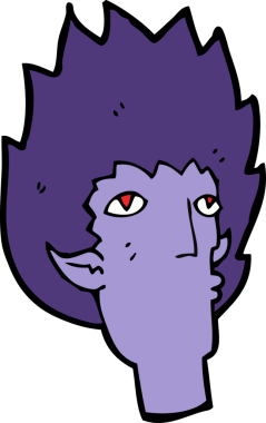 Bir insan tarafından çizilmiş vampir yüzü.